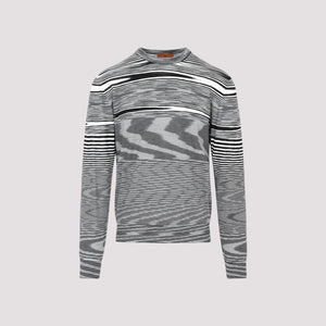 MISSONI Men's Grey Wool Knit Sweater for FW23