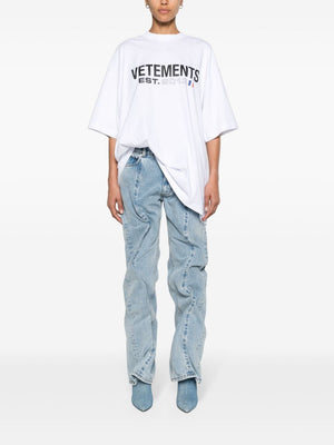 VETEMENTS White Cotton Logo T-Shirt for Women