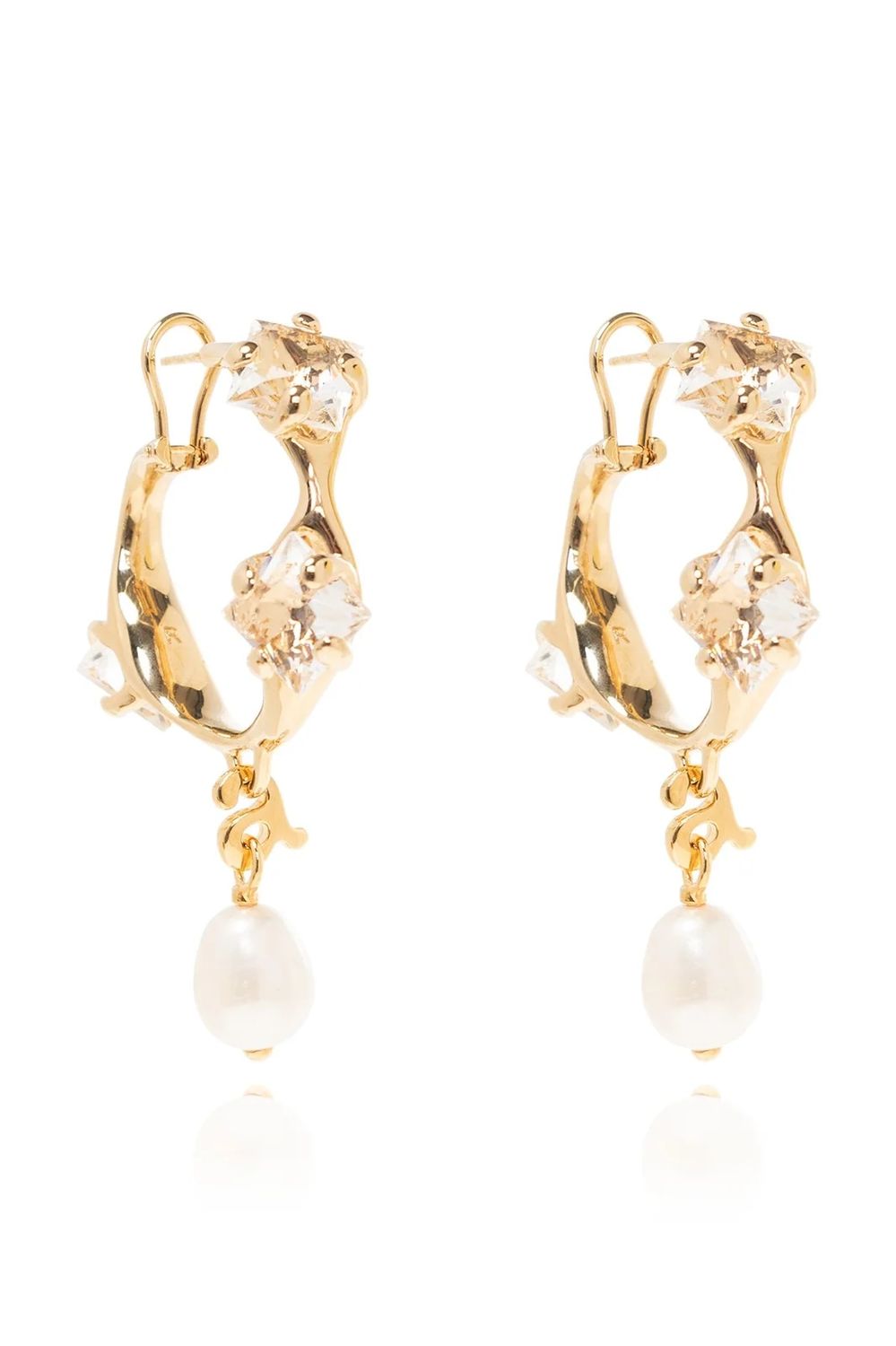 AMI PARIS Embellished Gold Earrings for Women - SS24 Collection