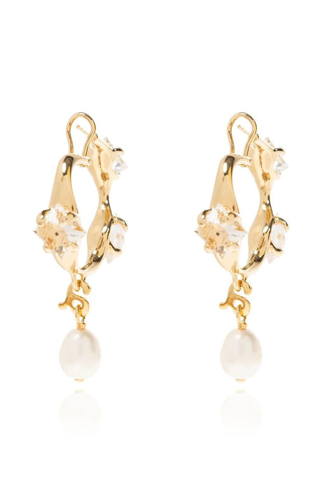 AMI PARIS Embellished Gold Earrings for Women - SS24 Collection