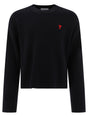 AMI PARIS Organic Cotton and Wool Men's Sweater in Classic Black - AMI OF COEUR 2024