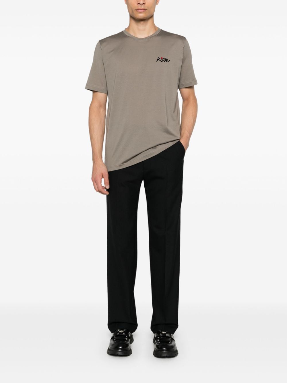 KITON Lightweight Logo Cotton T-Shirt for Men