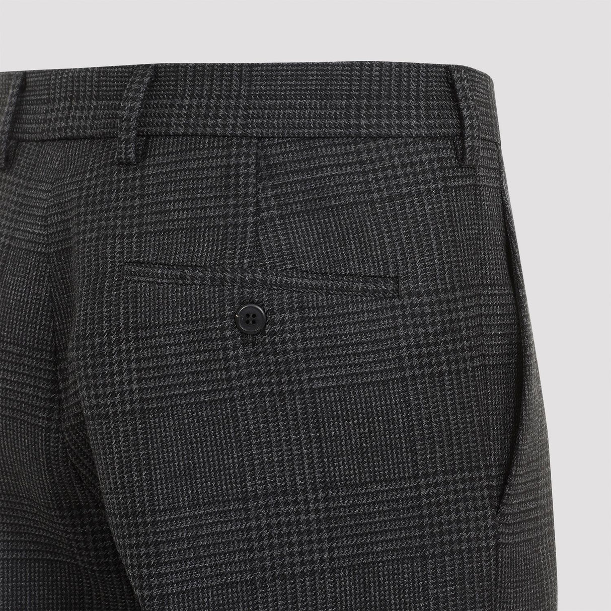 PRADA Prince of Wales Checkered Wool Trousers for Men