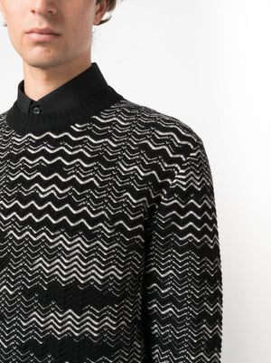 MISSONI Fashionable 23FW Men's Black Sweater for the Trendy Gentleman