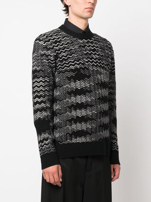 MISSONI Fashionable 23FW Men's Black Sweater for the Trendy Gentleman