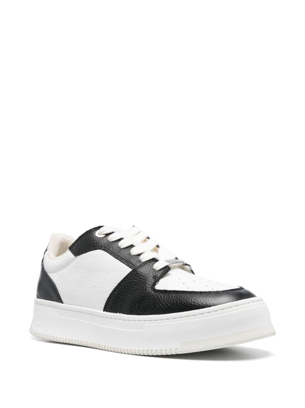 AMI PARIS Arcade Lace-Up Leather Sneakers in Whitesand