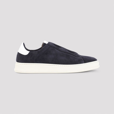 KITON Elegant Navy Blue Suede Sneakers