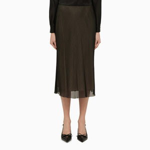 VINCE Black and Beige Viscose Midi Skirt for Women