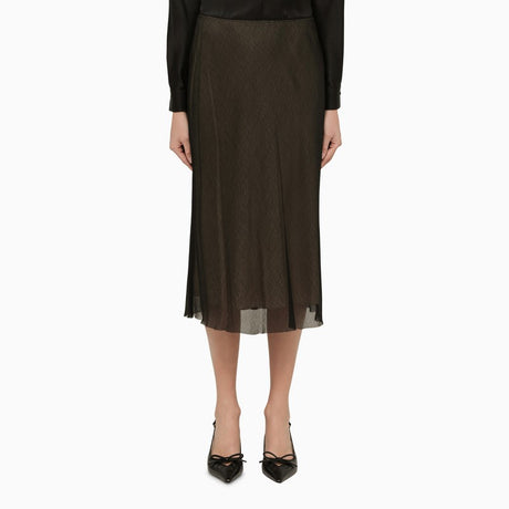 VINCE Black and Beige Viscose Midi Skirt for Women