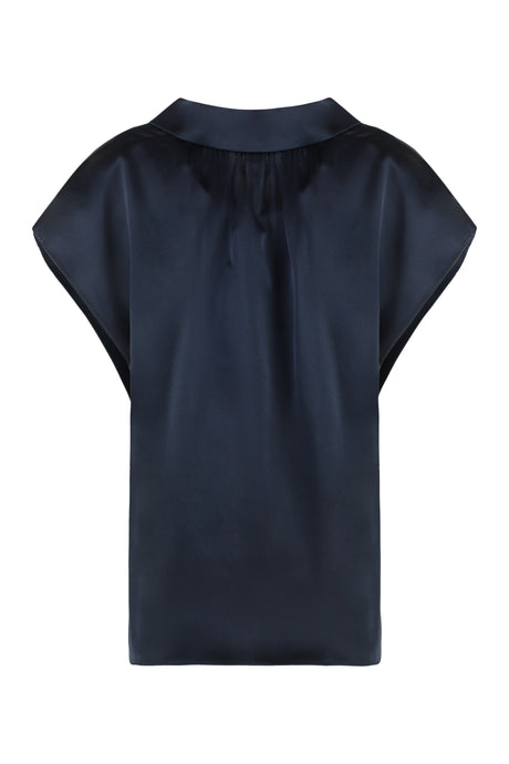 VINCE Silk Blouse with Classic Collar - SS25 Edition