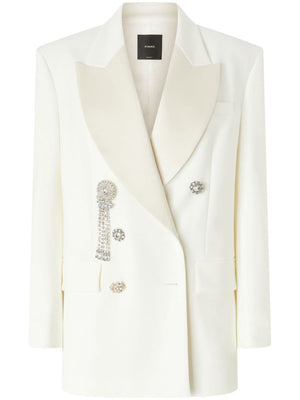 PINKO Stylish White Jacket with Appliqué Detailing