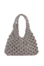 HIBOURAMA Mini Hand-Woven Leather Handbag with Micro Crystals