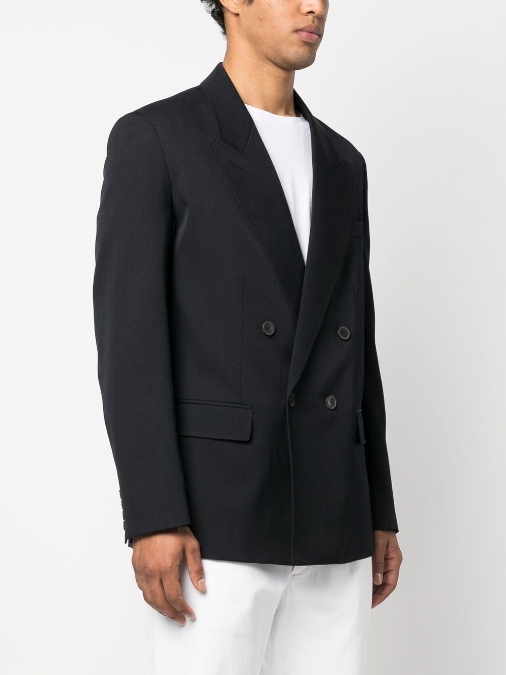 VALENTINO Navy Double-Breasted Jacket for Men in SS23 Collection