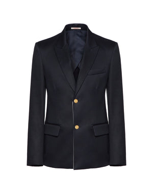 VALENTINO Navy Semi-Fitted Men's Jacket for SS23