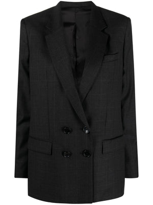 ISABEL MARANT Anthracite Plaid Double-Breasted Blazer for Women