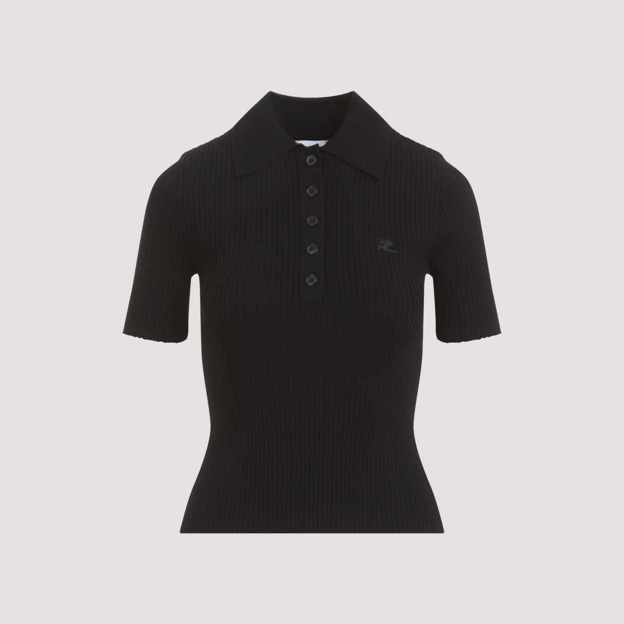 COURREGÈS Signature Ribbed Knit Polo for Women