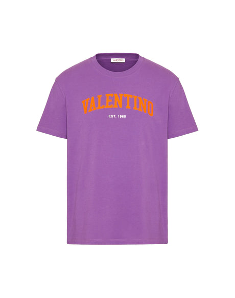 VALENTINO SS23 Men's Viola/Arancio Print T-Shirt