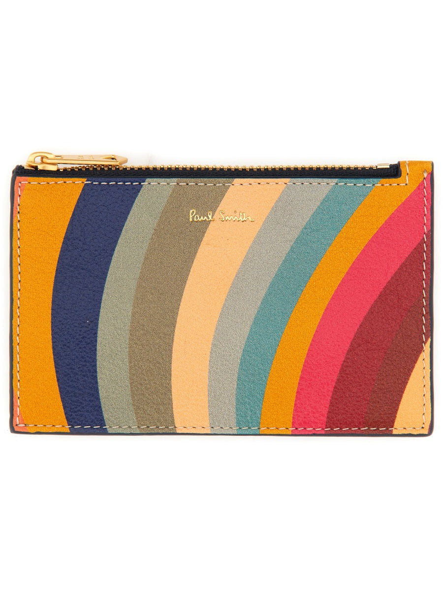 PAUL SMITH Mini Swirl Leather Card Holder