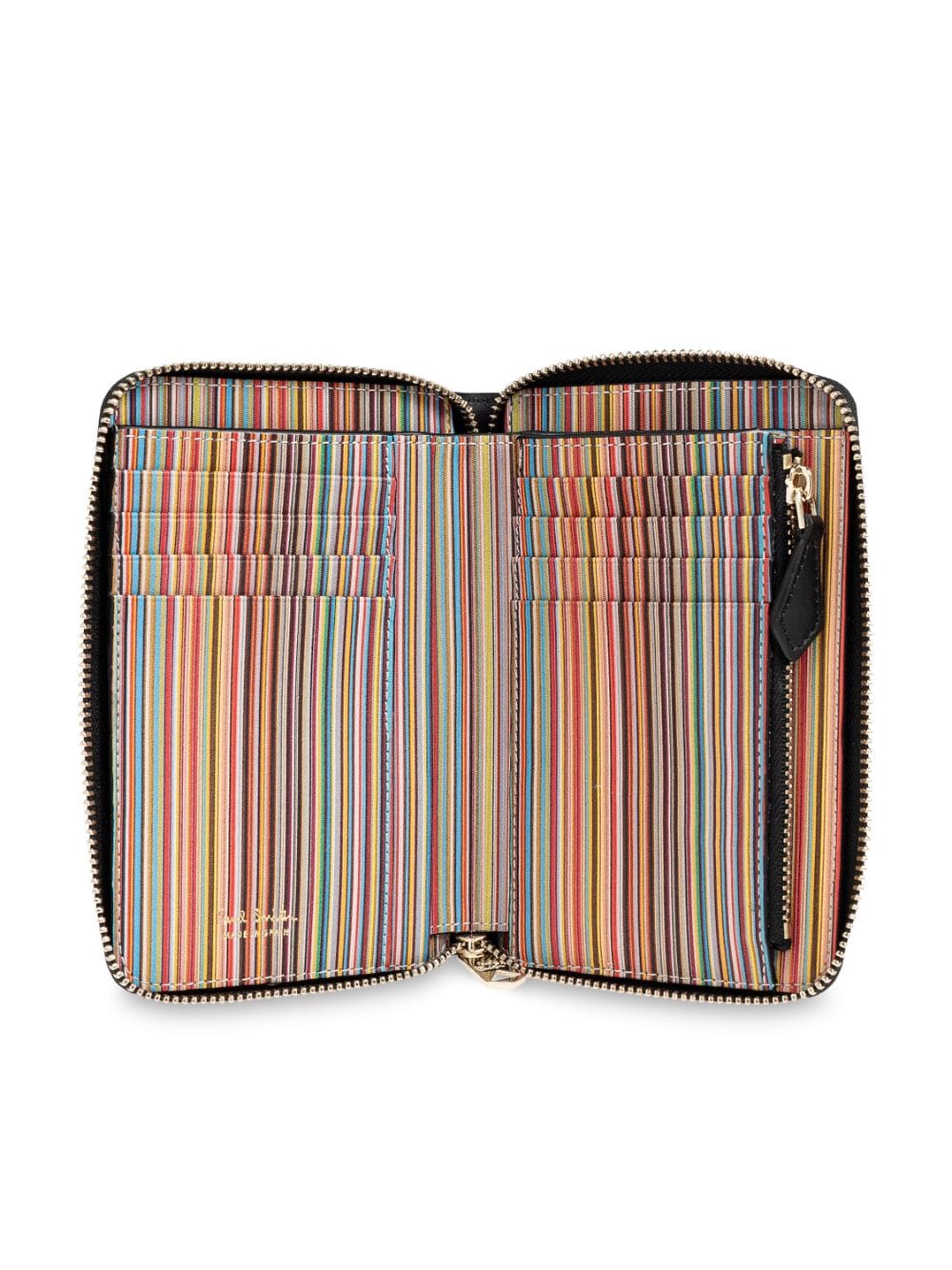 PAUL SMITH Mini Smooth Grain Leather Wallet with Stripe Design