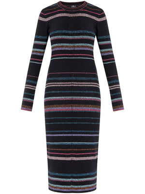 PAUL SMITH Striped Midi Dress with Metallic Detail