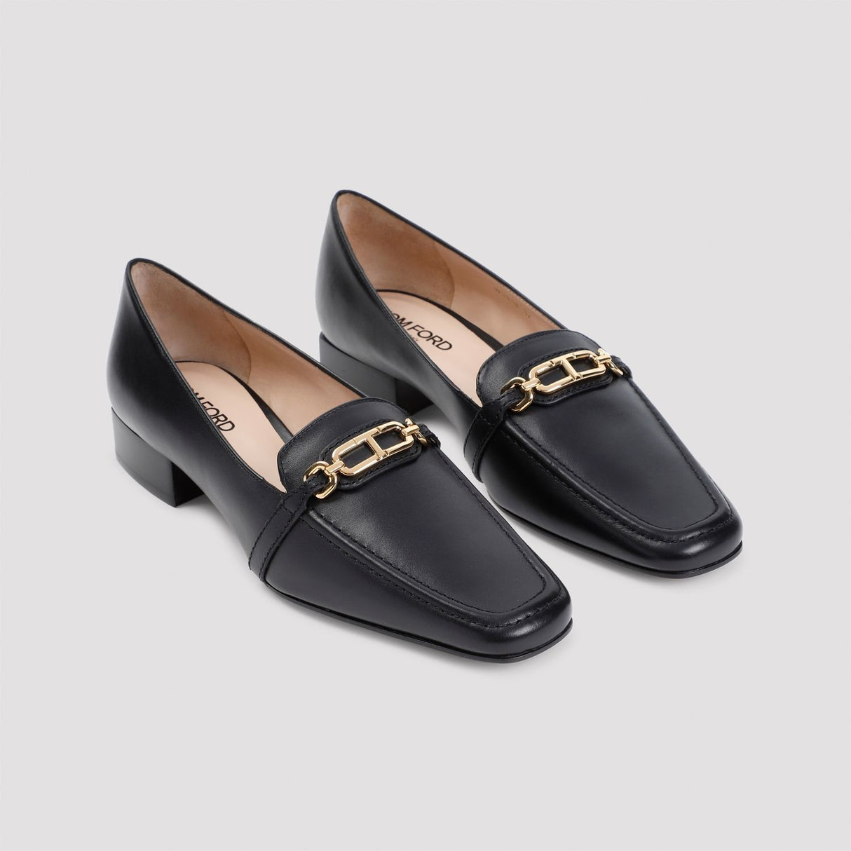 TOM FORD Elegant Black Leather Loafers