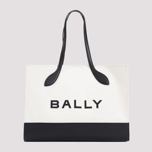 BALLY Nude & Neutral Organic Cotton Blend Tote Bag for Women