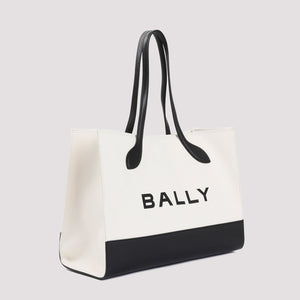 BALLY Nude & Neutral Organic Cotton Blend Tote Bag for Women