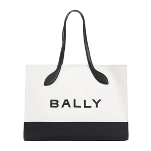 BALLY Nude & Neutral Organic Cotton Blend Tote Bag for Women