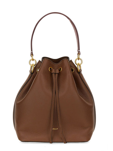 BALLY Elegant Bovine Leather Bucket Handbag