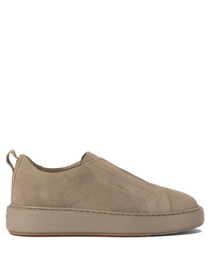 SANTONI Elegant Suede Slip-On Sneakers