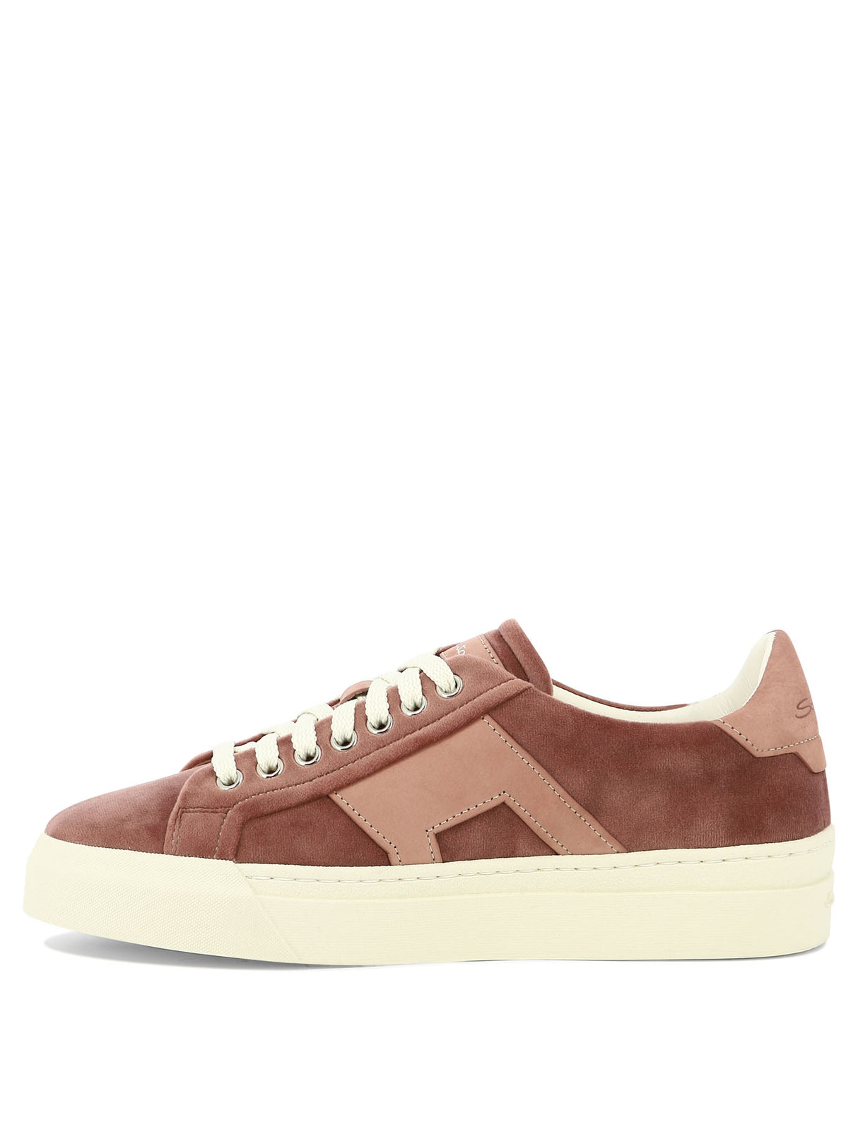 SANTONI Chic Pink Velvet Dual-Buckle Sneakers