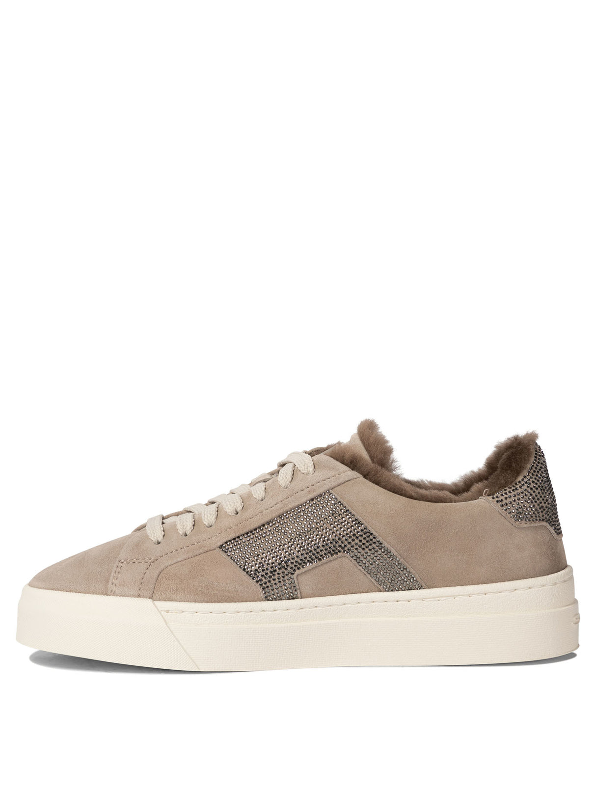 SANTONI Double Buckle Leather Sneakers for Women