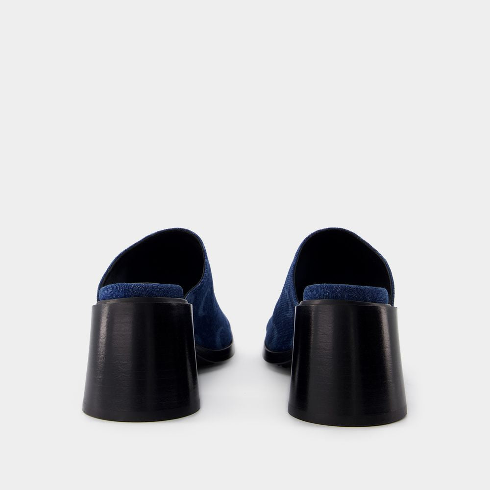 MARINE SERRE Navy Blue Slide Sandals for Women - FW23 Collection