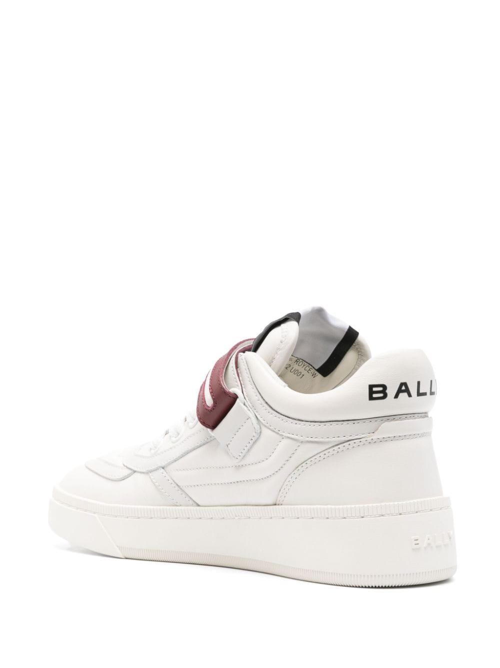 BALLY Off-White and Burgundy Leather Fashion Sneaker for Women - FW23 Collection