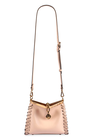 ETRO Mini Pink Calfskin Leather Shoulder Bag with Gold-Tone Accents and Suede Lining, 21x16x9 cm