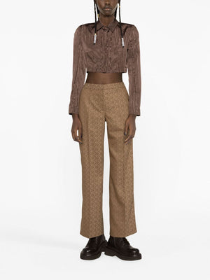 MARINE SERRE Tan Moon Diamant Tailoring Trousers for Women - Sustainable and Stylish