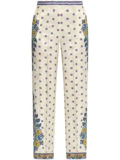 ETRO Amebas Print Natural Pants for Women - SS25