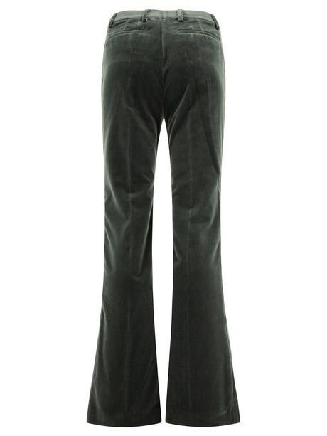 ETRO Chic Grey Velvet Slim-Fit Trousers