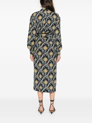 ETRO Amebas Printed Black Midi Dress