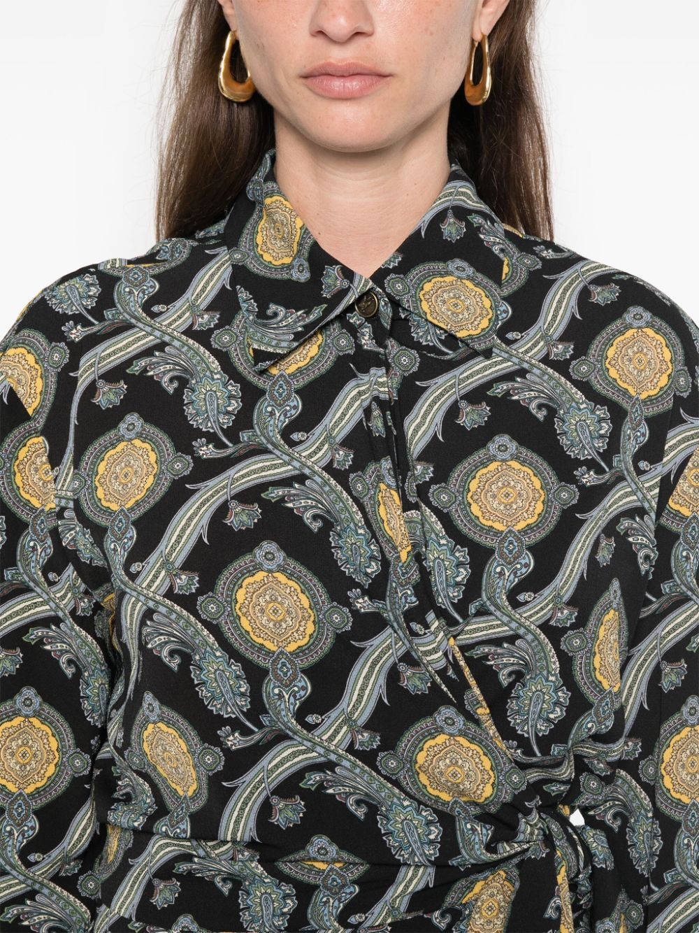 ETRO Amebas Printed Black Midi Dress