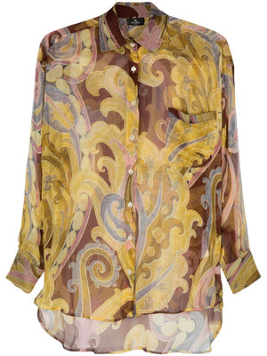 ETRO Floral Print Silk Shirt - Women’s Long Sleeves