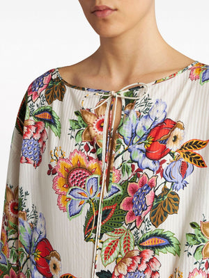 ETRO Floral Print Japanese Sleeve Top