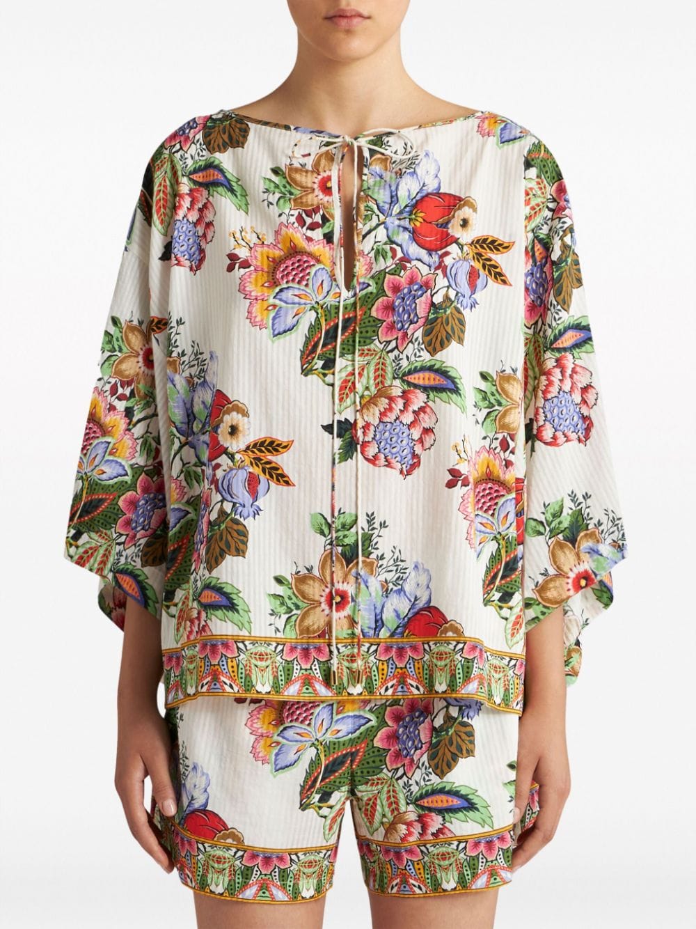 24SS Women's White Print Blouse by Etro