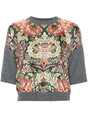 ETRO Floral Print Medium Grey Knit Top