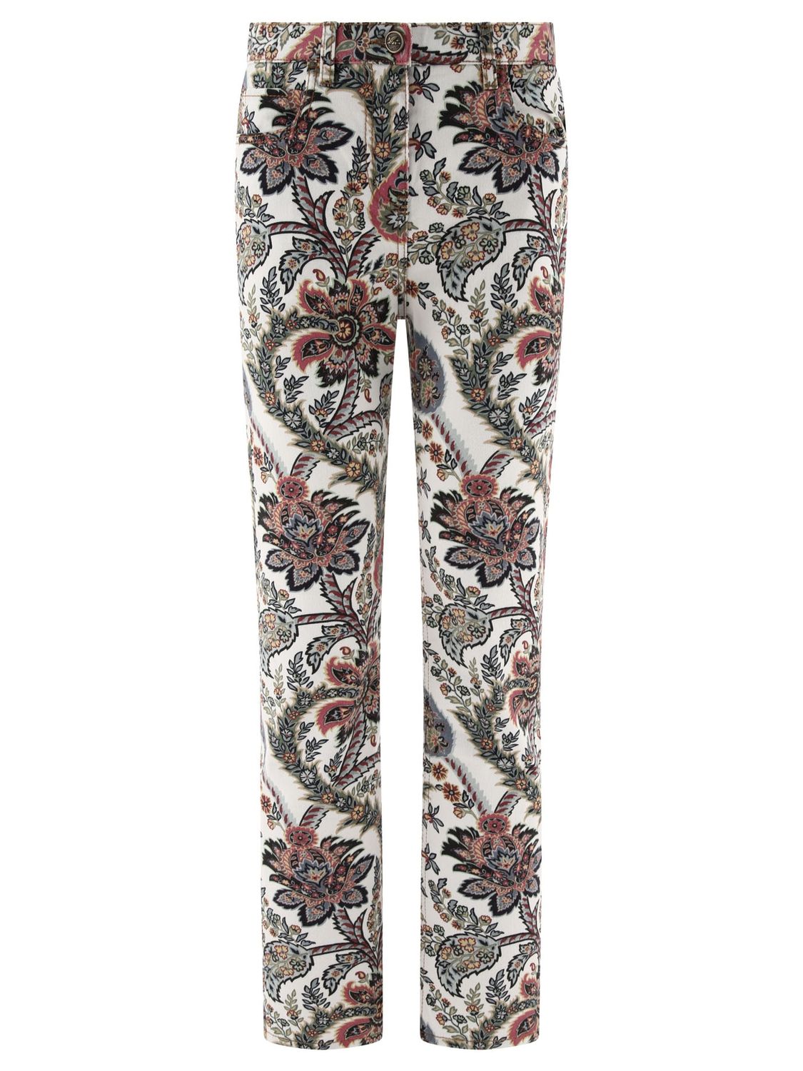 ETRO Multicolor Paisley High-Rise Straight-Leg Jeans