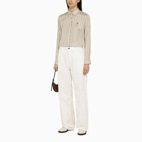 ETRO White Cotton Denim Baggy Jeans for Women