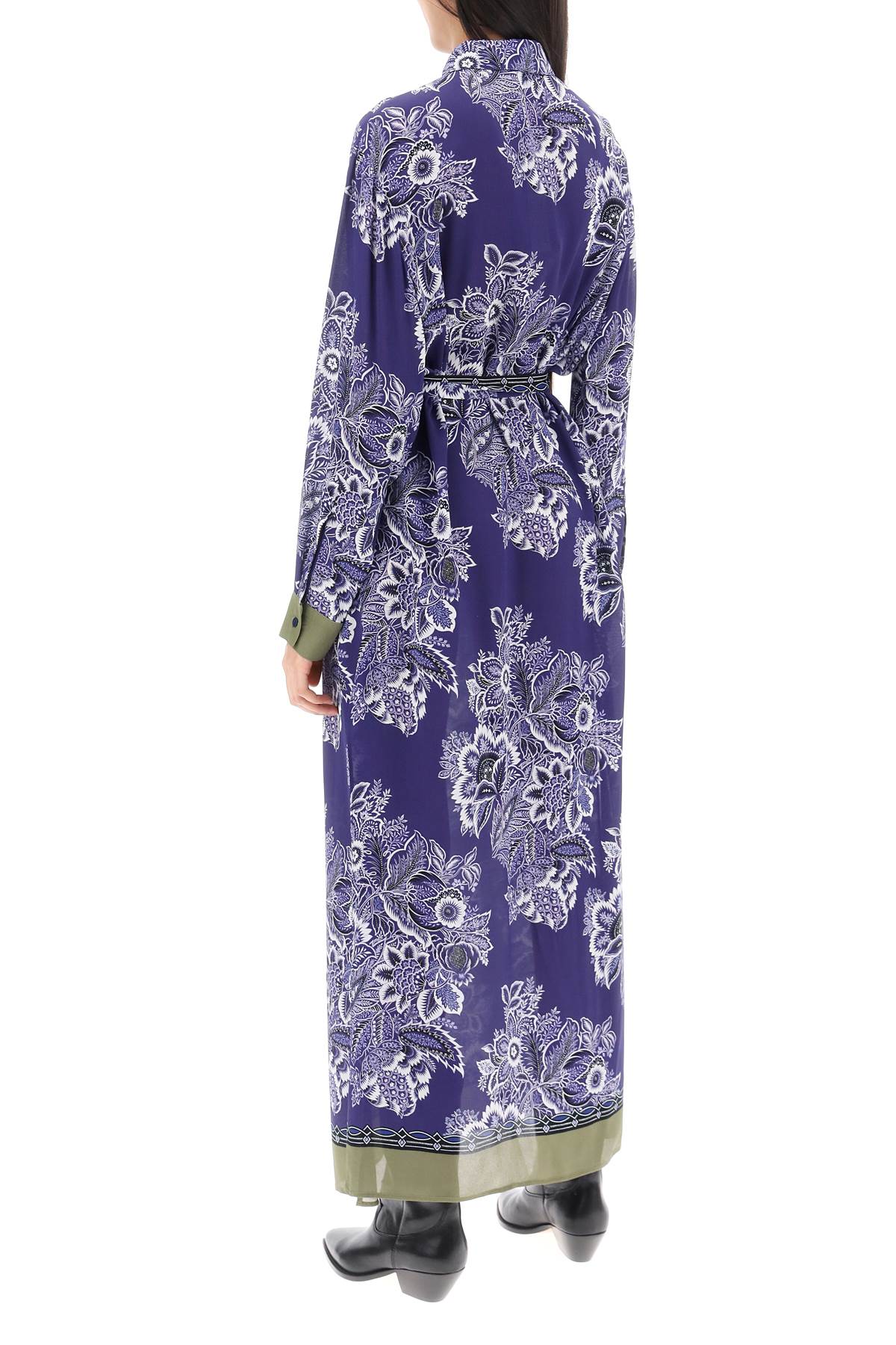 ETRO Maxi Chemisier Dress with Bandana Floral Print