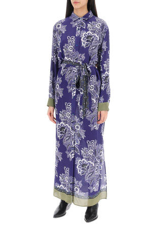 ETRO Maxi Chemisier Dress with Bandana Floral Print