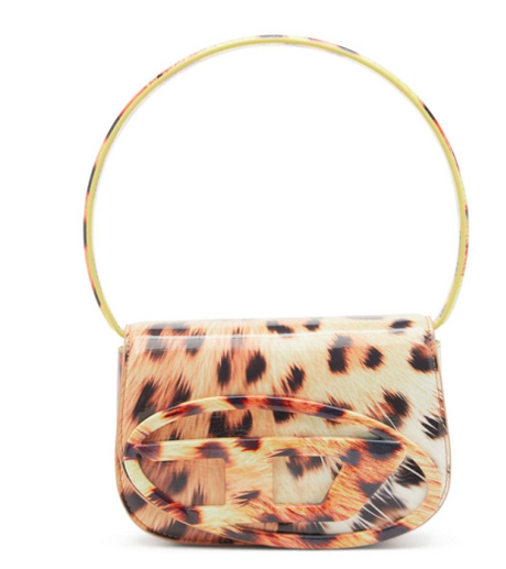 DIESEL Leopard Print Faux Leather Handbag