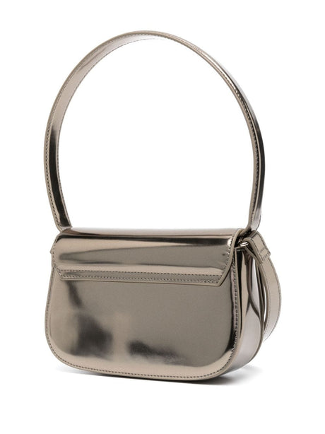 DIESEL Gleaming Gold Patent Leather Mini Shoulder Bag